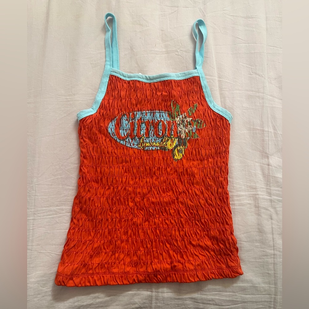 Urban Outfitters Citron Orange Tank with Blue Straps